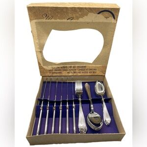 Vintage Stainless Steel Flatware Set by Hutchison NIB 24 pieces